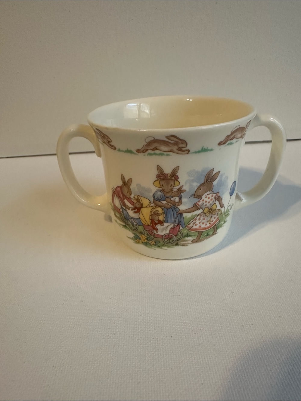 Vintage Royal Doulton England Bunnykins Children's Double-Handled Bunny Mug